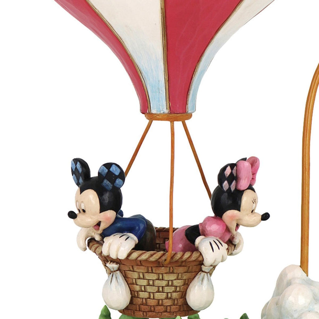 Disney Traditions Mickey Mouse and Minnie Mouse Heart-Air Balloon by Jim Shore Statue