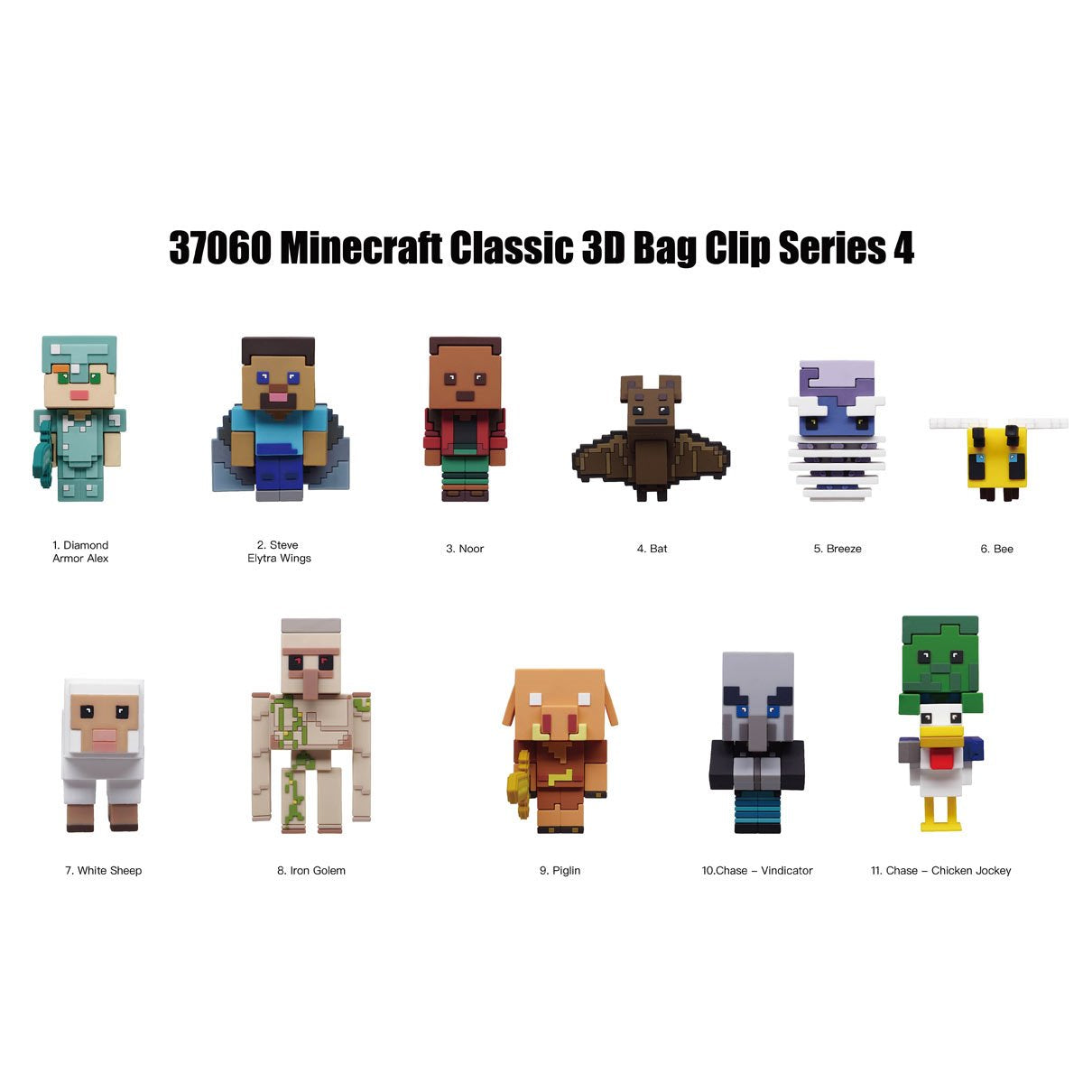 Minecraft Series 4 3D Foam Bag Clip Display Case of 24