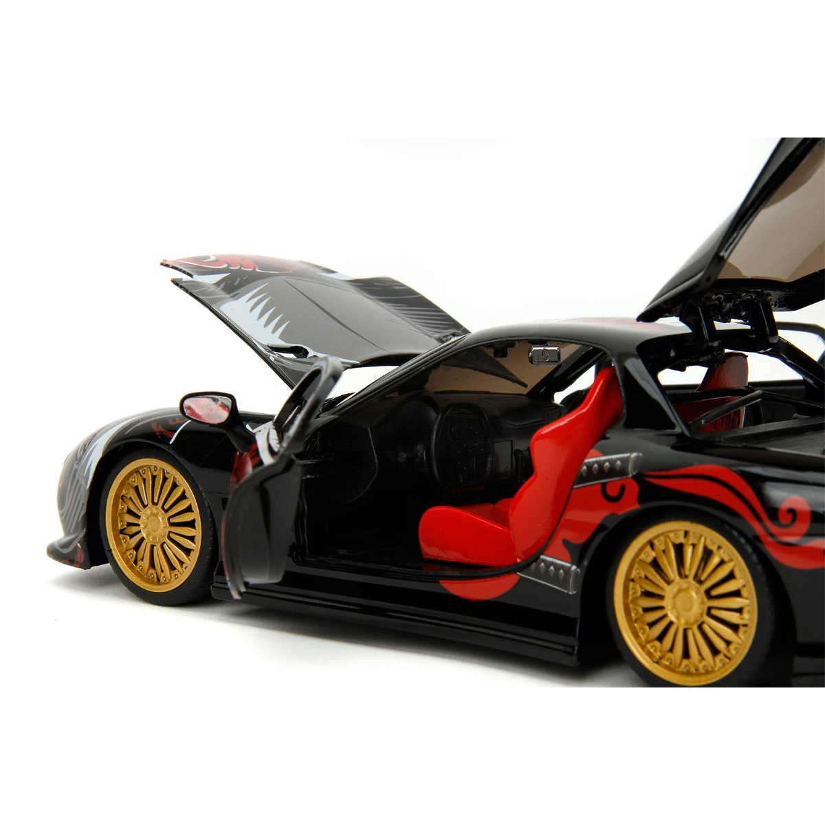 Hollywood Rides Lab Monkeys 1993 Mazda RX7 1:24 Scale Die-Cast Metal Vehicle with Saru Figure