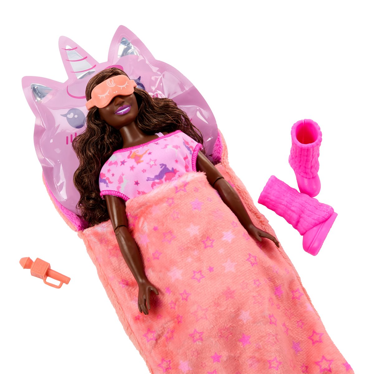Barbie Sleepover Reveal Pink Doll and Accessories