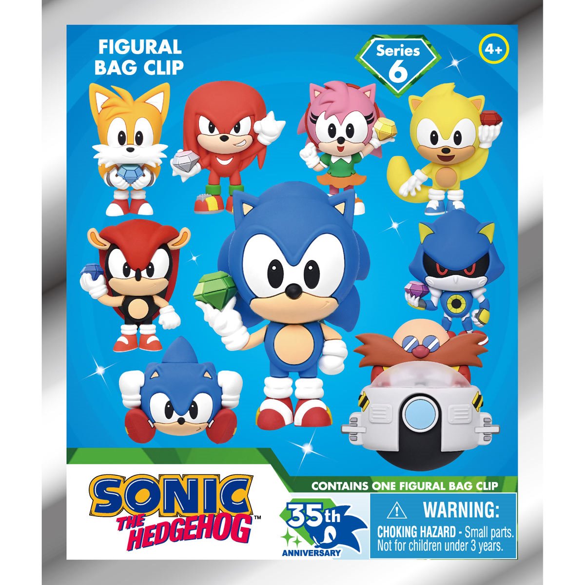 Sonic the Hedgehog 35th Anniversary Series 6 3D Foam Bag Clip Random 6-Pack