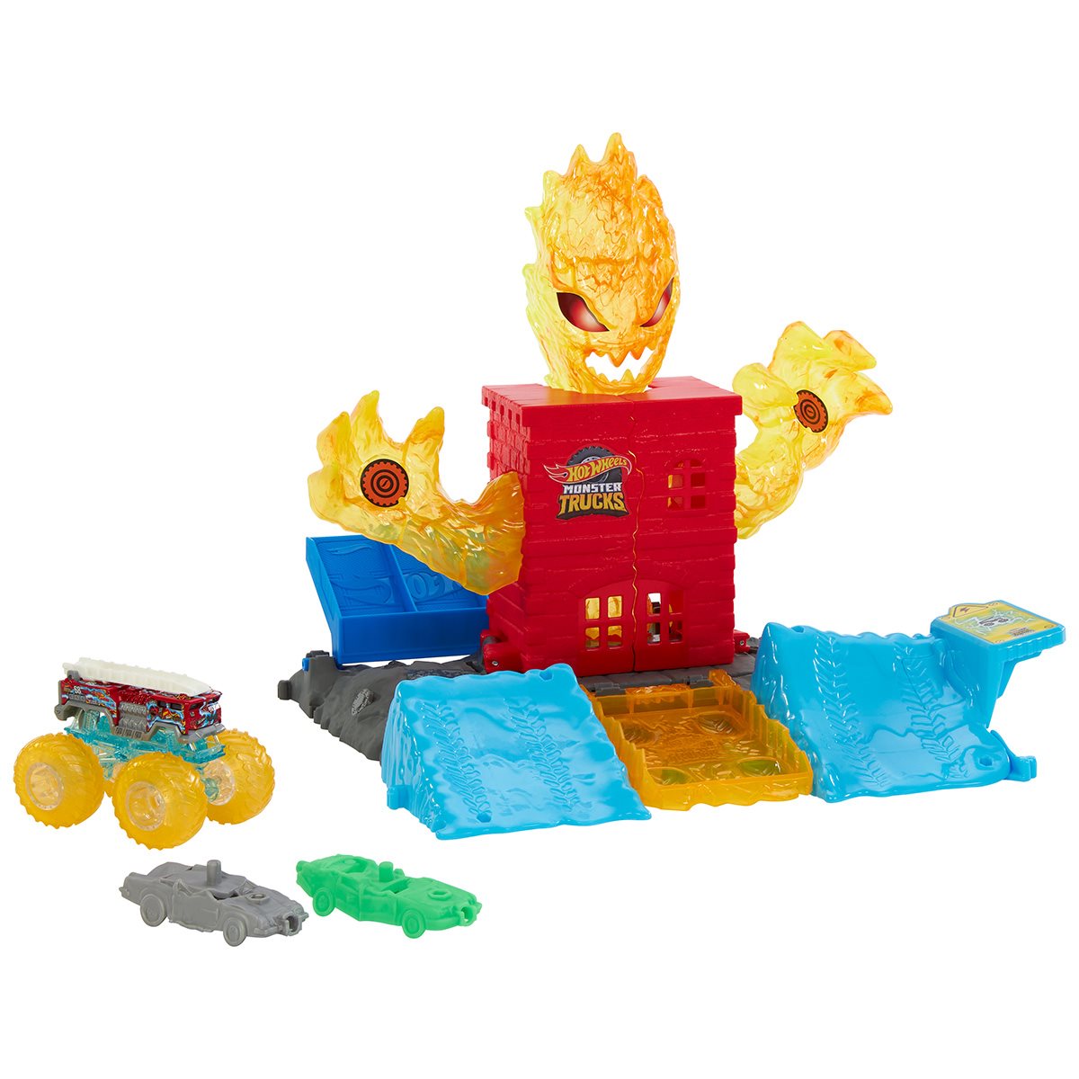 Hot Wheels Monster Trucks 5 Alarm Torch Tower Takedown Playset