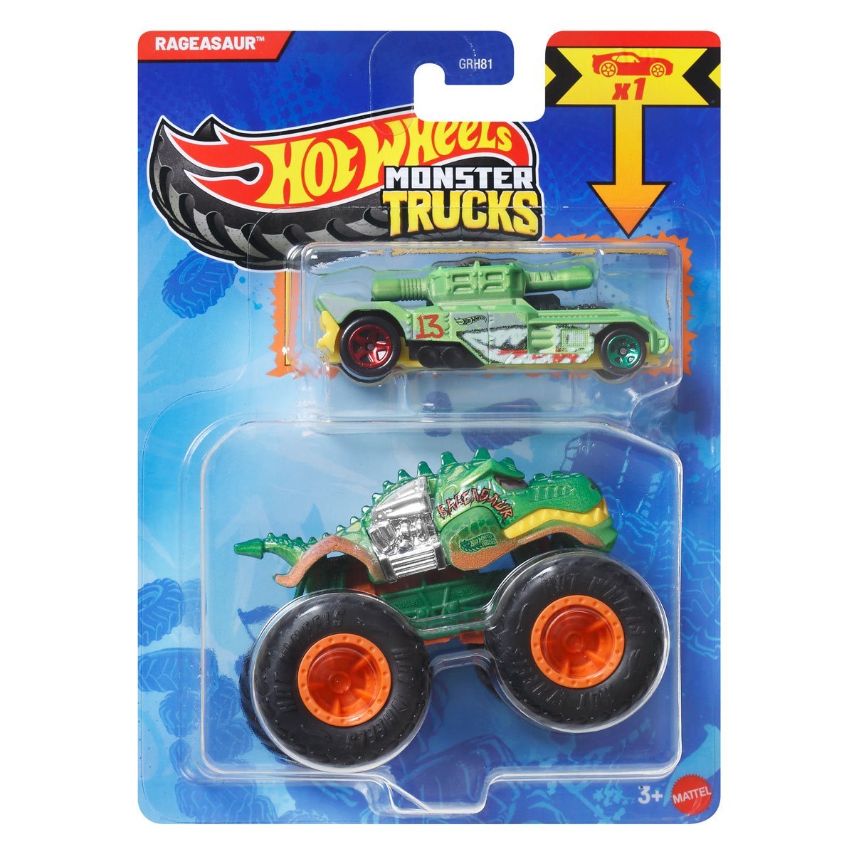 Hot Wheels Monster Truck Plus Car 1:64 Scale Vehicle 2-Pack 2026 Mix 2 Case of 8