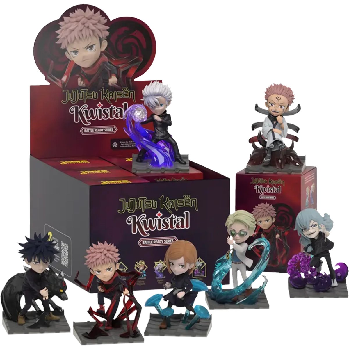Jujutsu Kaisen x Kwistal Battle Ready Series Mini-Figure Display Tray of 6