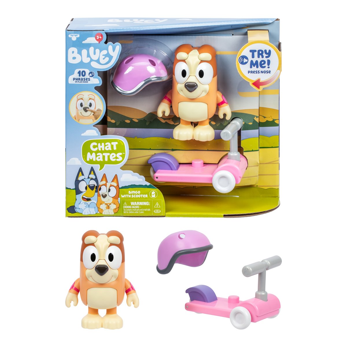 Bluey Chat Mates Bingo and Scooter Figure