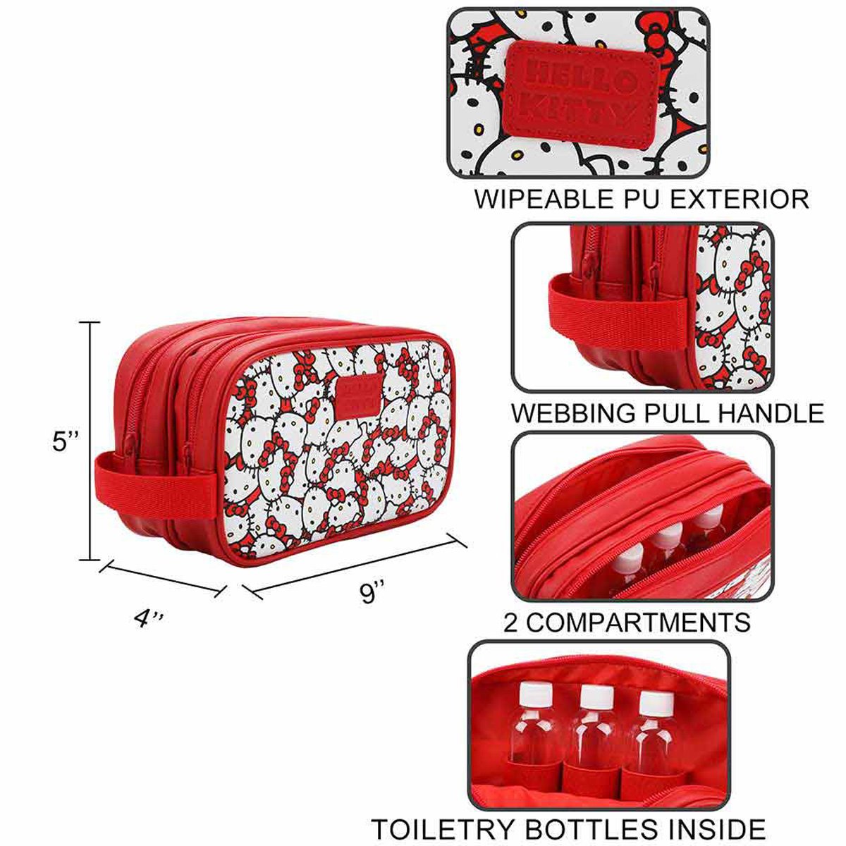 Sanrio Hello Kitty Travel Toiletry Kit Set of 4