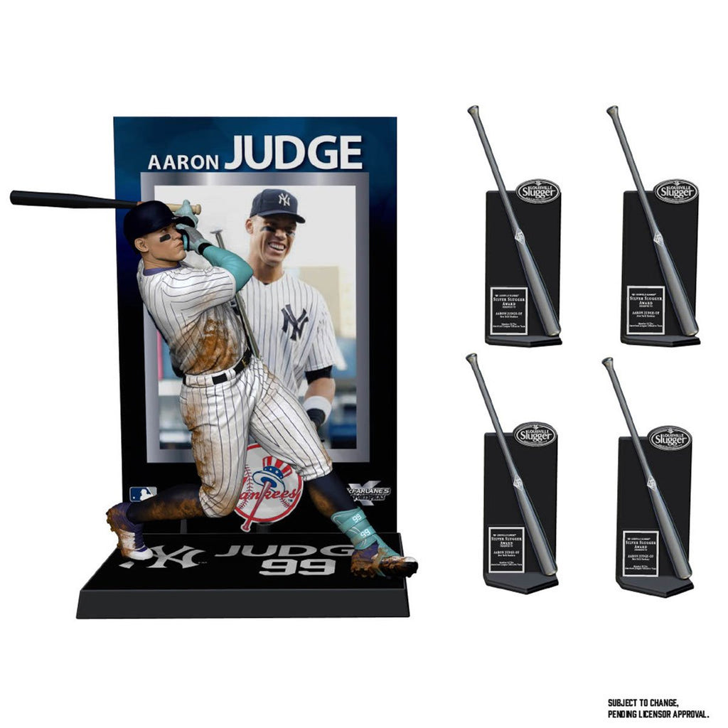 MLB SportsPicks New York Yankees Aaron Judge Silver Slugger Trophy Boxed Set