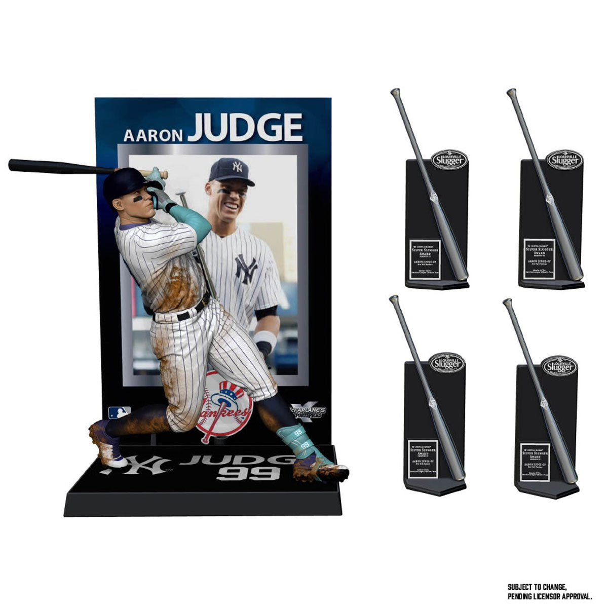 MLB SportsPicks New York Yankees Aaron Judge Silver Slugger Trophy Boxed Set