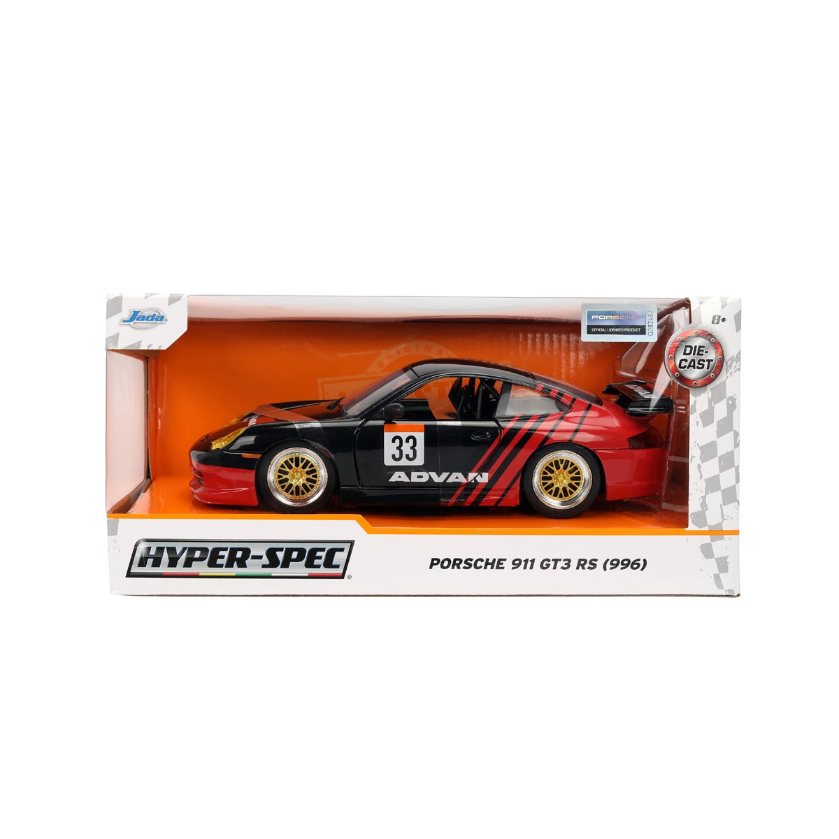 Hyper-Spec Porsche 911 GT3 RS 996 1:24 Scale Die-Cast Metal Vehicle