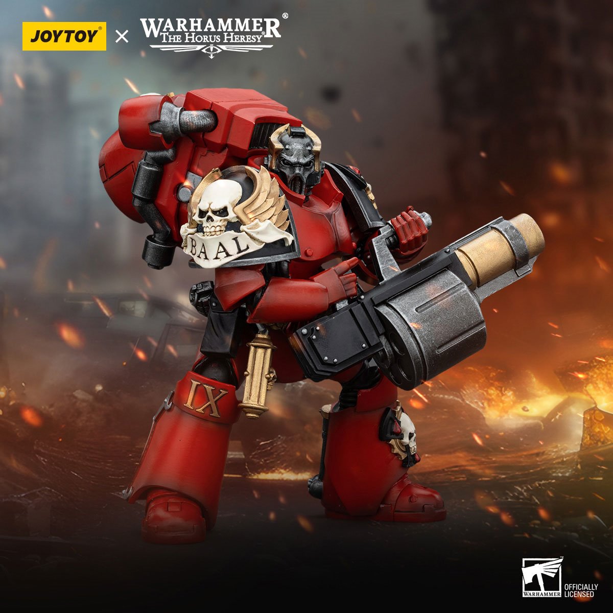 Joy Toy Warhammer Horus Heresy Blood Angels Tears Squad Arch-Erelim with Grenade Launcher 1:18 Scale Action Figure