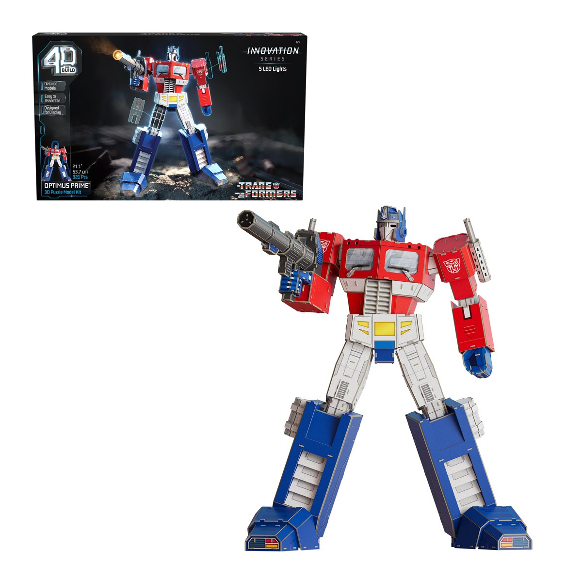 Transformers 4D Build Optimus Prime 3D Puzzle Model Kit with LED Lights