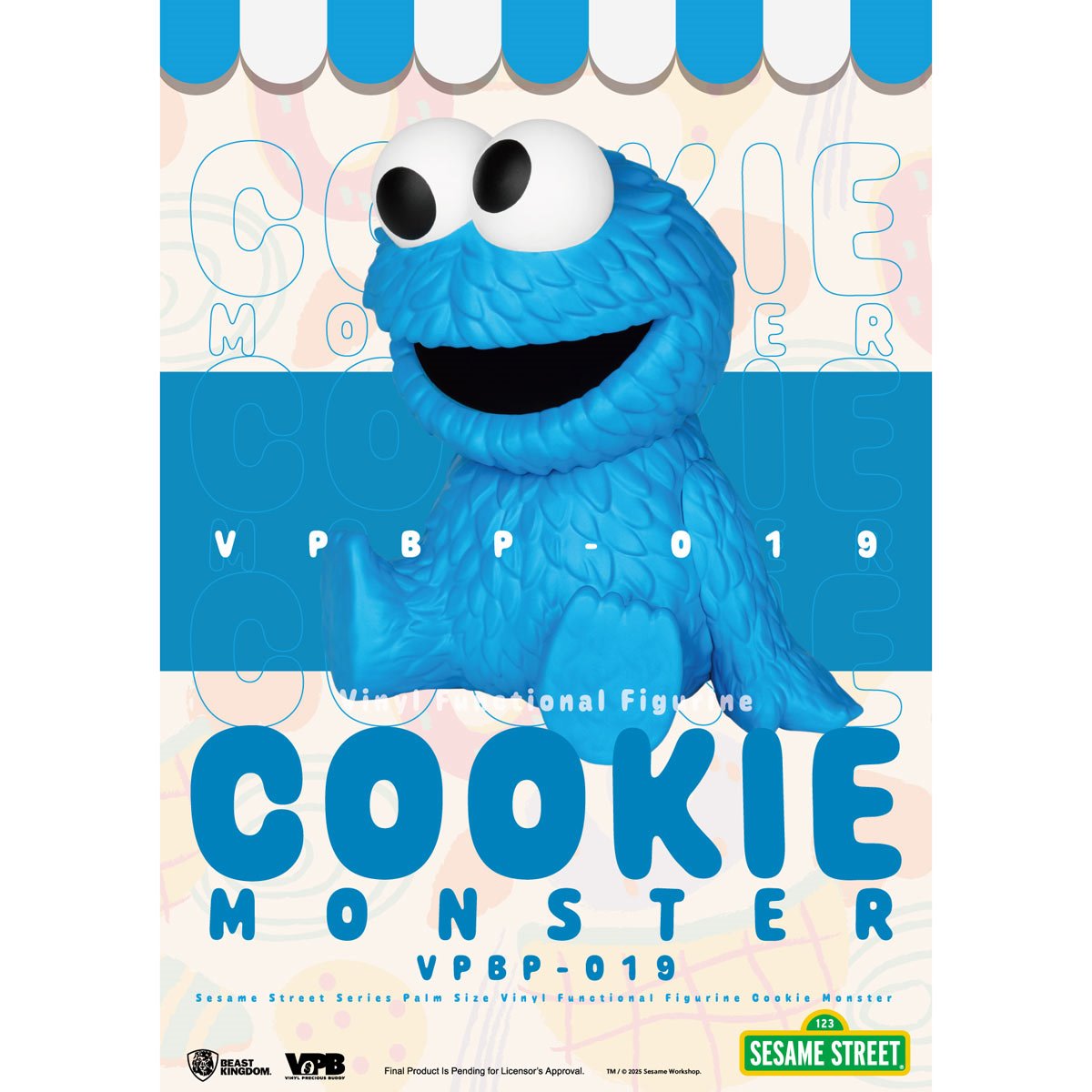 Sesame Street Series Cookie Monster VPBP-019 Palm Size Vinyl Functional Piggy Bank