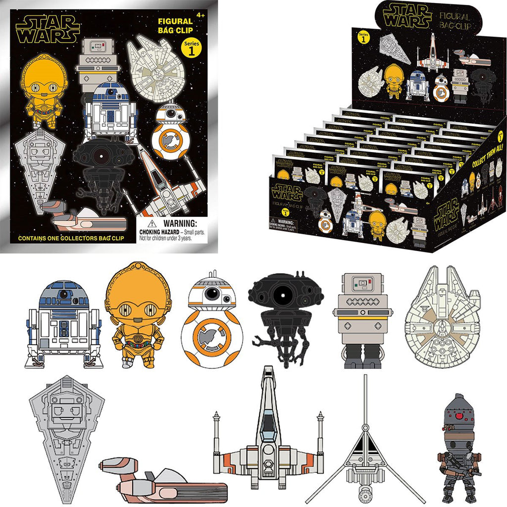 Star Wars Power of Force (Droids and Ships) 3D Foam Bag Clip Display Case of 24