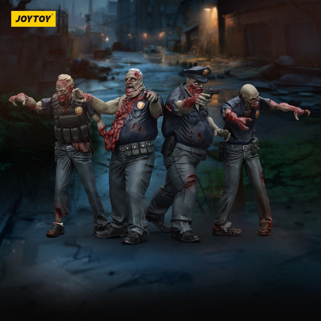 Joy Toy Dark Source Zombie Police 1:25 Scale Action Figure 4-Pack