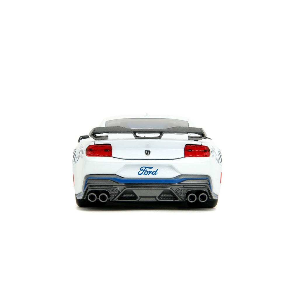 Bigtime Muscle 2024 Ford Mustang Dark Horse Glossy White 1:24 Scale Die-Cast Metal Vehicle