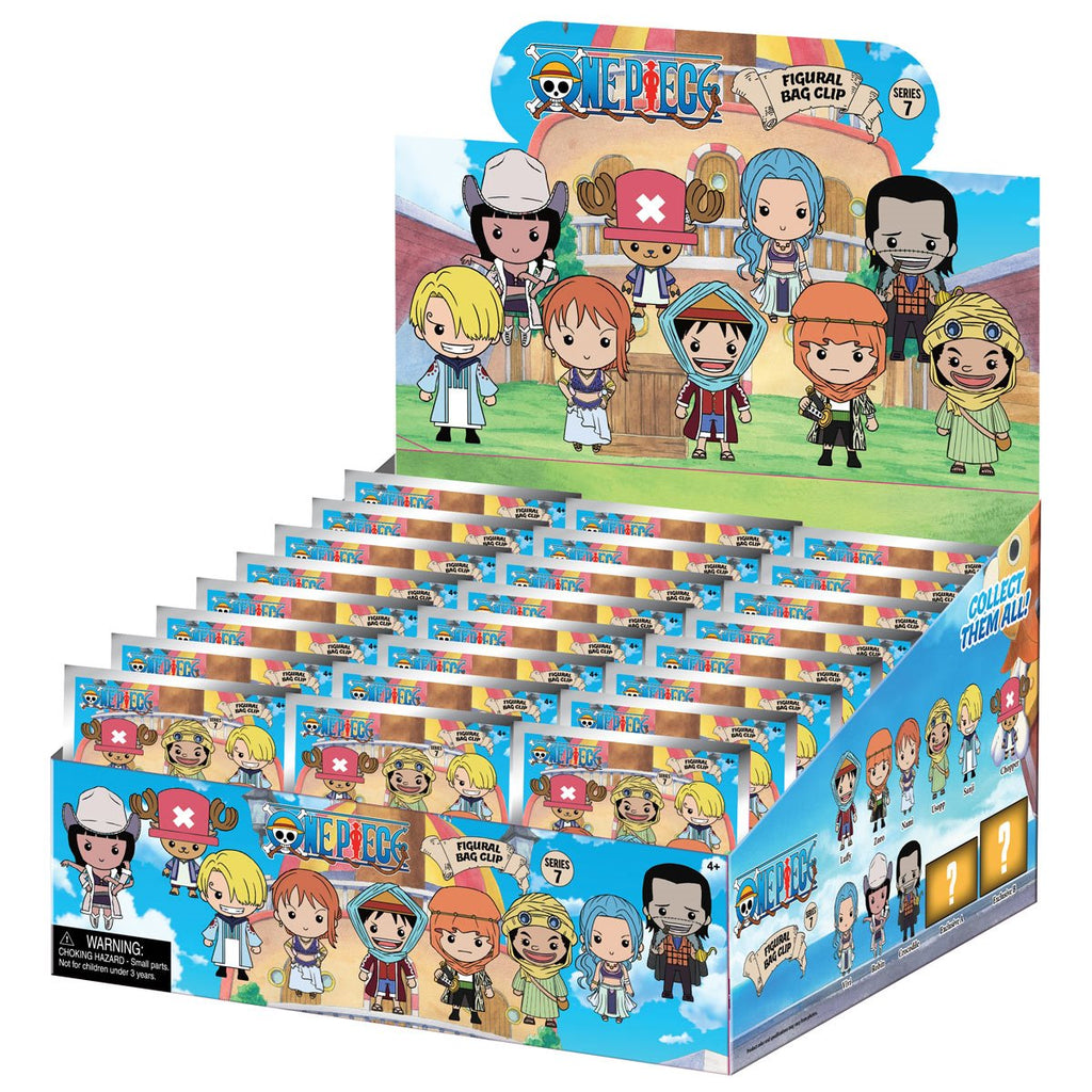 One Piece Series 7 3D Foam Bag Clip Display Case of 24