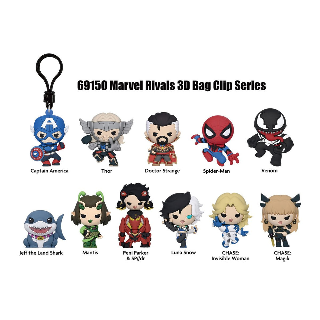 Marvel Rivals 3D Foam Bag Clip Display Case of 24