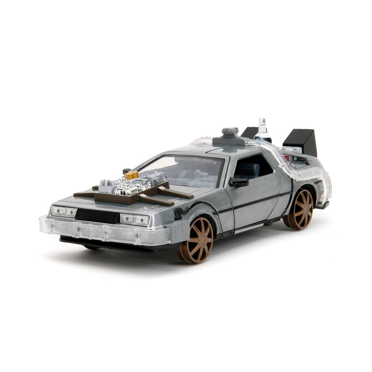 Hollywood Rides Back to the Future III Time Machine Rail Wheels 1:24 Die-Cast Metal Vehicle