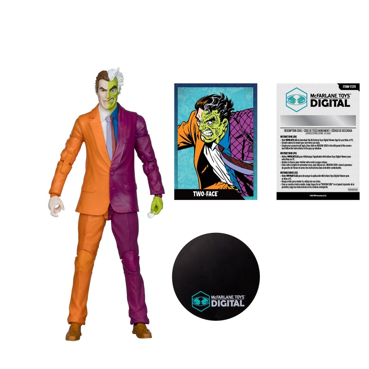 DC Direct Wave 4 Two-Face The Silver Age 7-Inch Scale Action Figure with McFarlane Toys Digital Collectible
