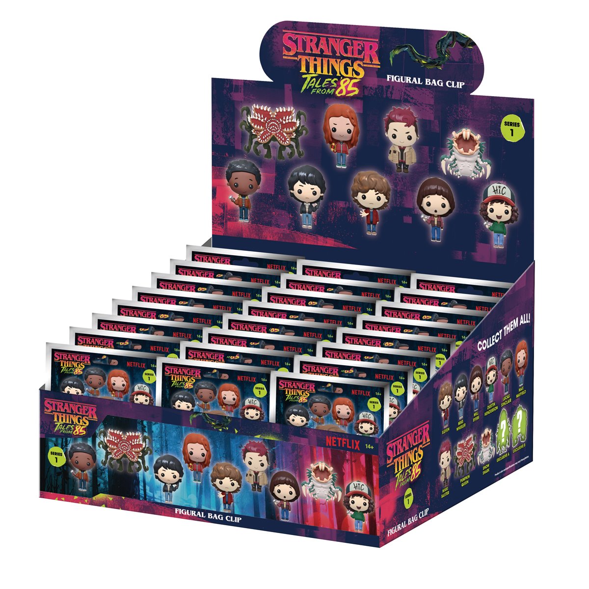 Stranger Things: Tales from '85 3D Foam Bag Clip Display Case of 24