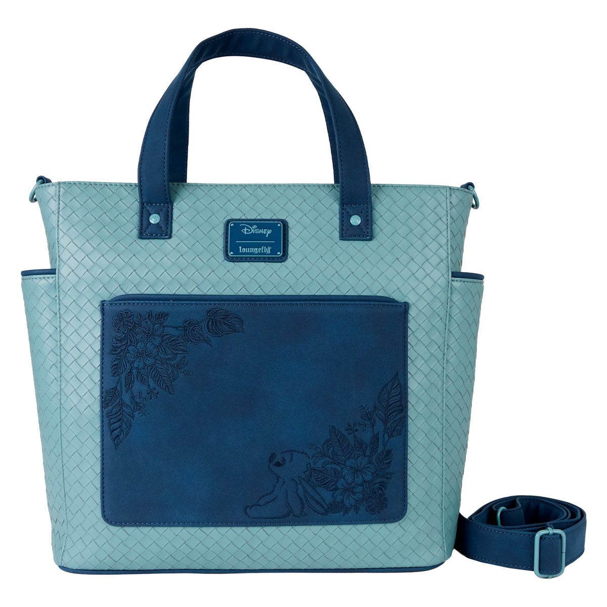 Lilo & Stitch Suede Stitch with Flowers Convertible Tote Bag
