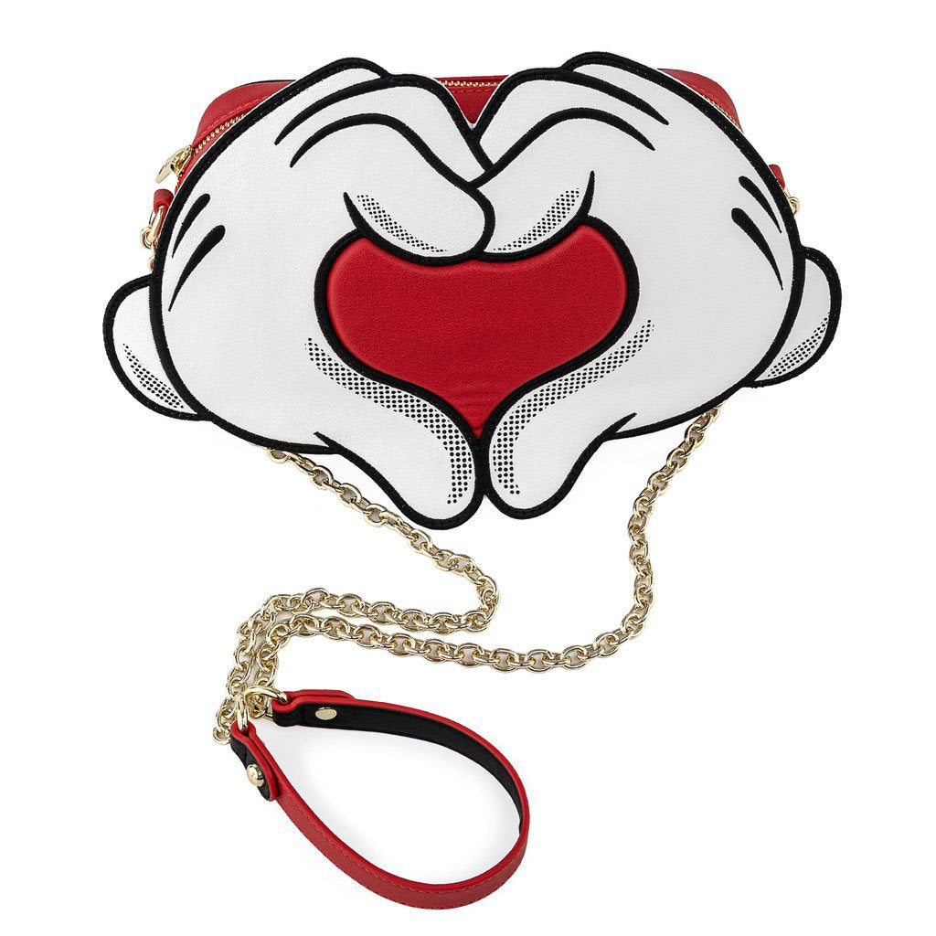 Mickey Mouse Heart Hands Crossbody Purse