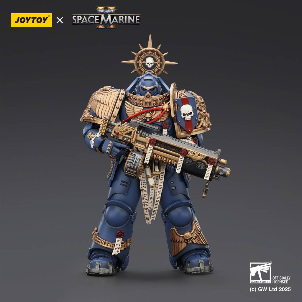 Joy Toy Warhammer Space Marine Ultramarine Heavy Relic Primus Armour and Heavy Relic Bolt Rifle 1:18 Scale Action Figure