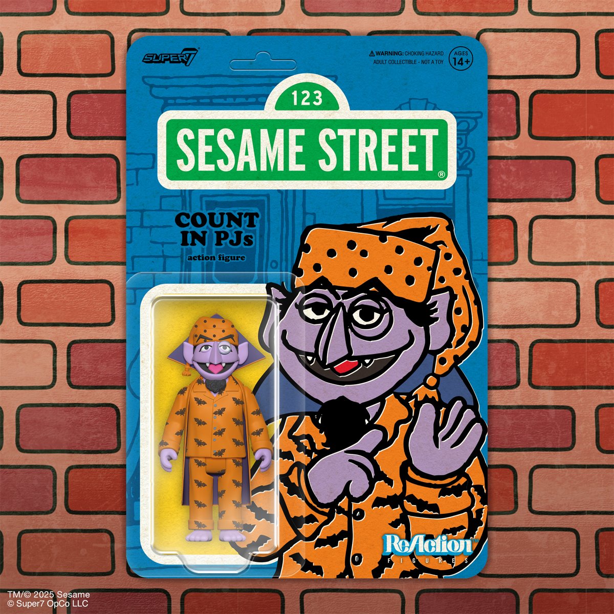 Sesame Street Count Von Count (PJs) 3 3/4-Inch ReAction Figure