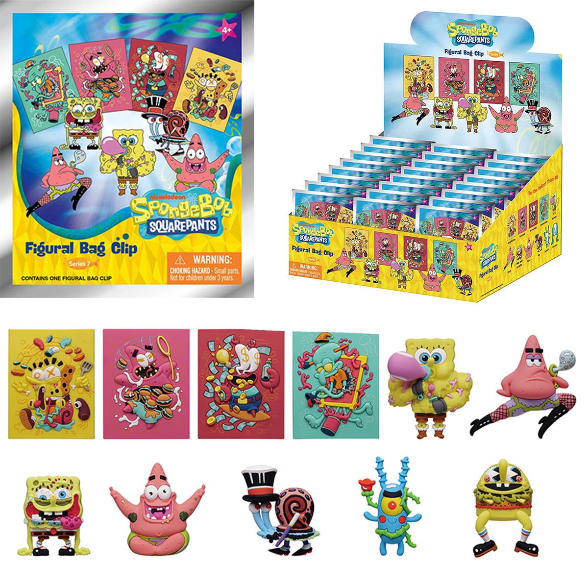 Nickelodeon Series 7 3D Foam Bag Clip Display Case of 24