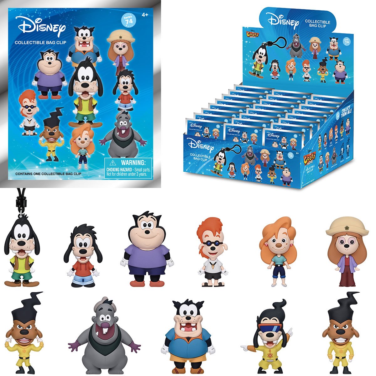 A Goofy Movie Series 74 3D Foam Bag Clip Display Case of 24