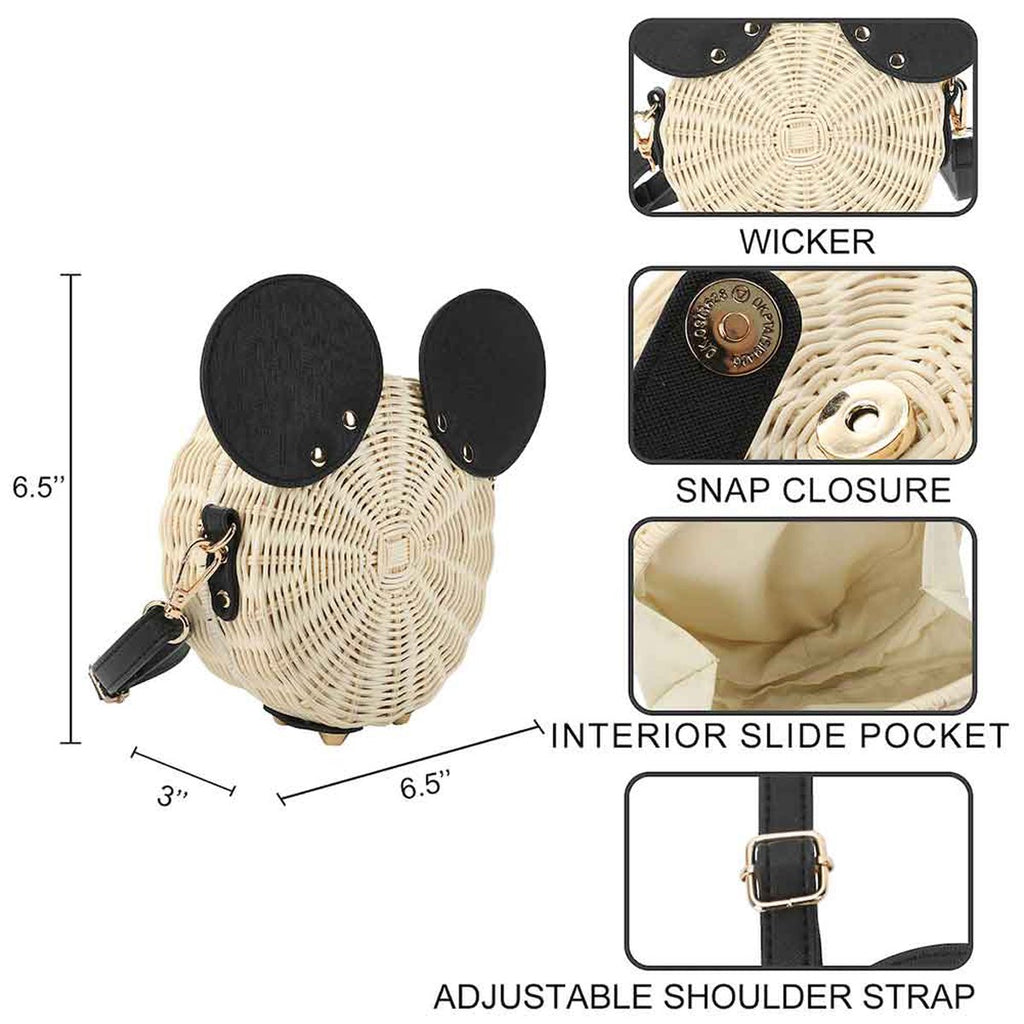 Mickey Mouse Wicker Crossbody Bag