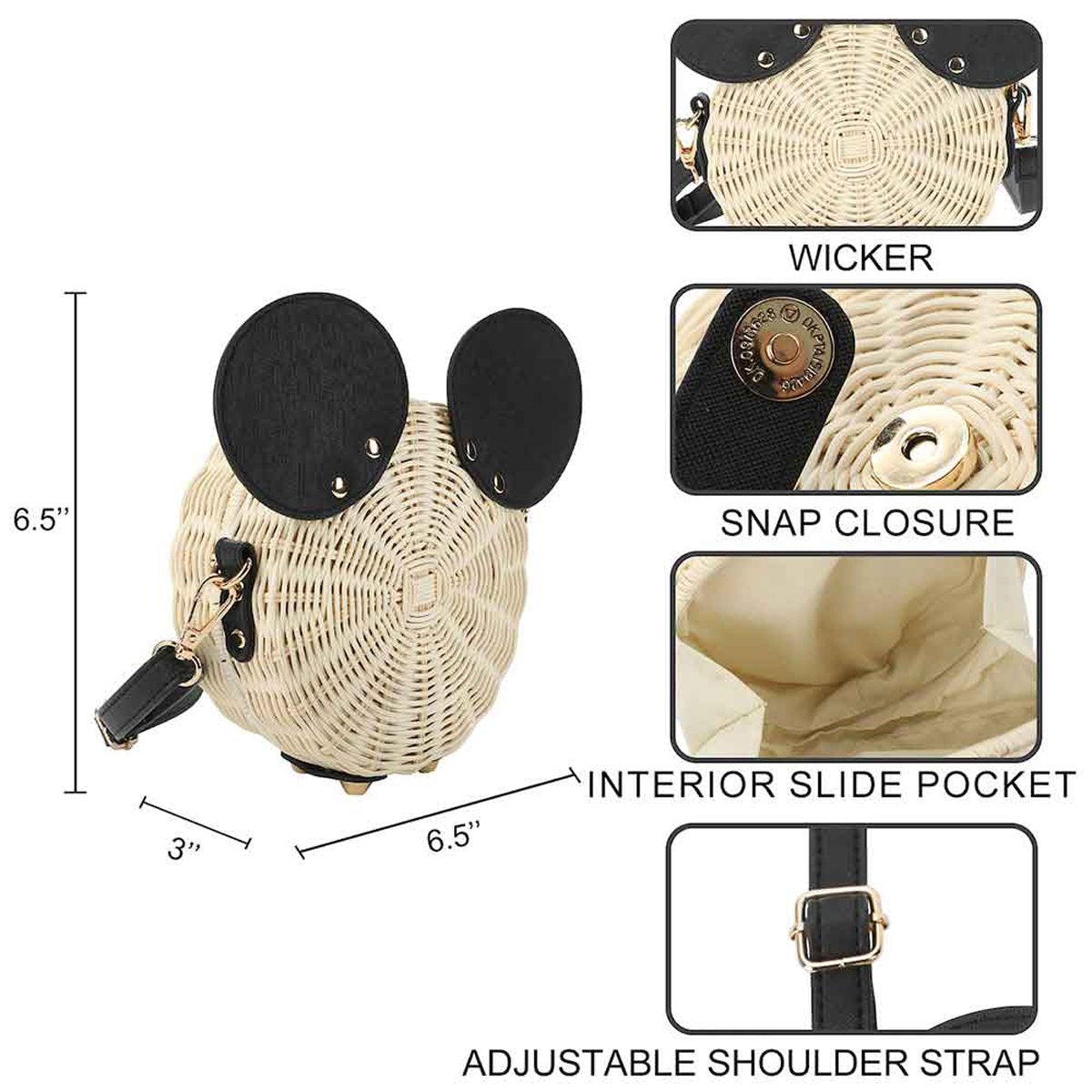 Mickey Mouse Wicker Crossbody Bag