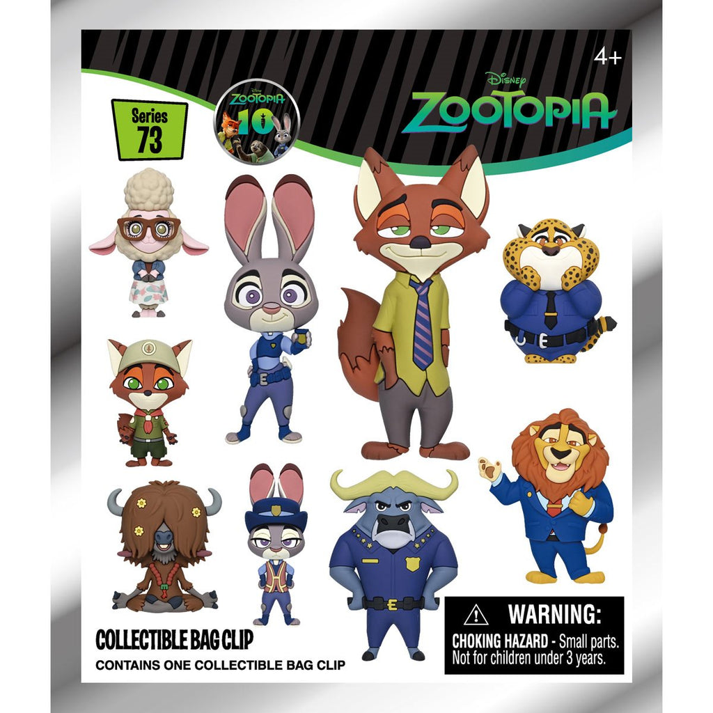 Zootopia 10th Anniversary Series 73 3D Foam Bag Clip Random 6-Pack
