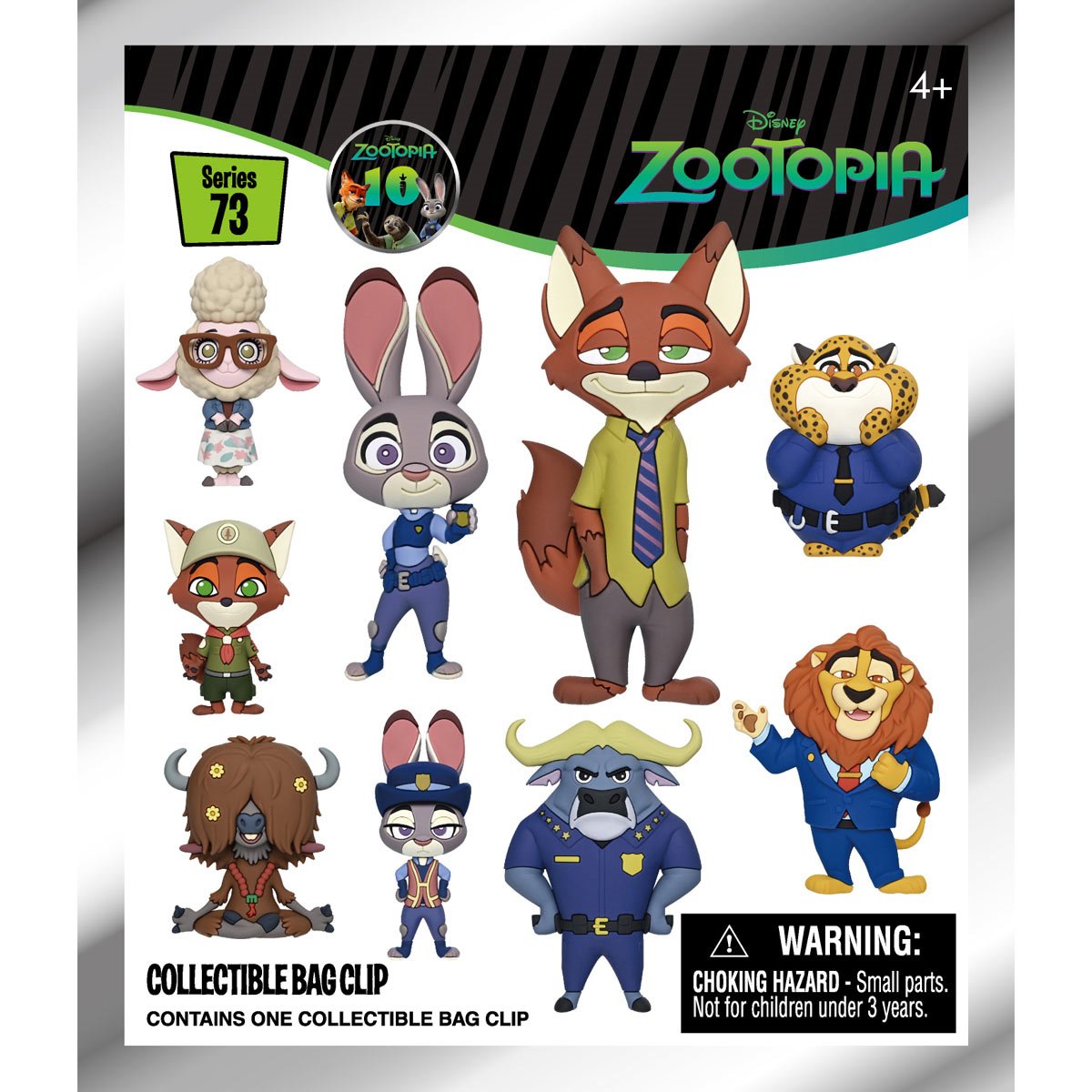 Zootopia 10th Anniversary Series 73 3D Foam Bag Clip Random 6-Pack