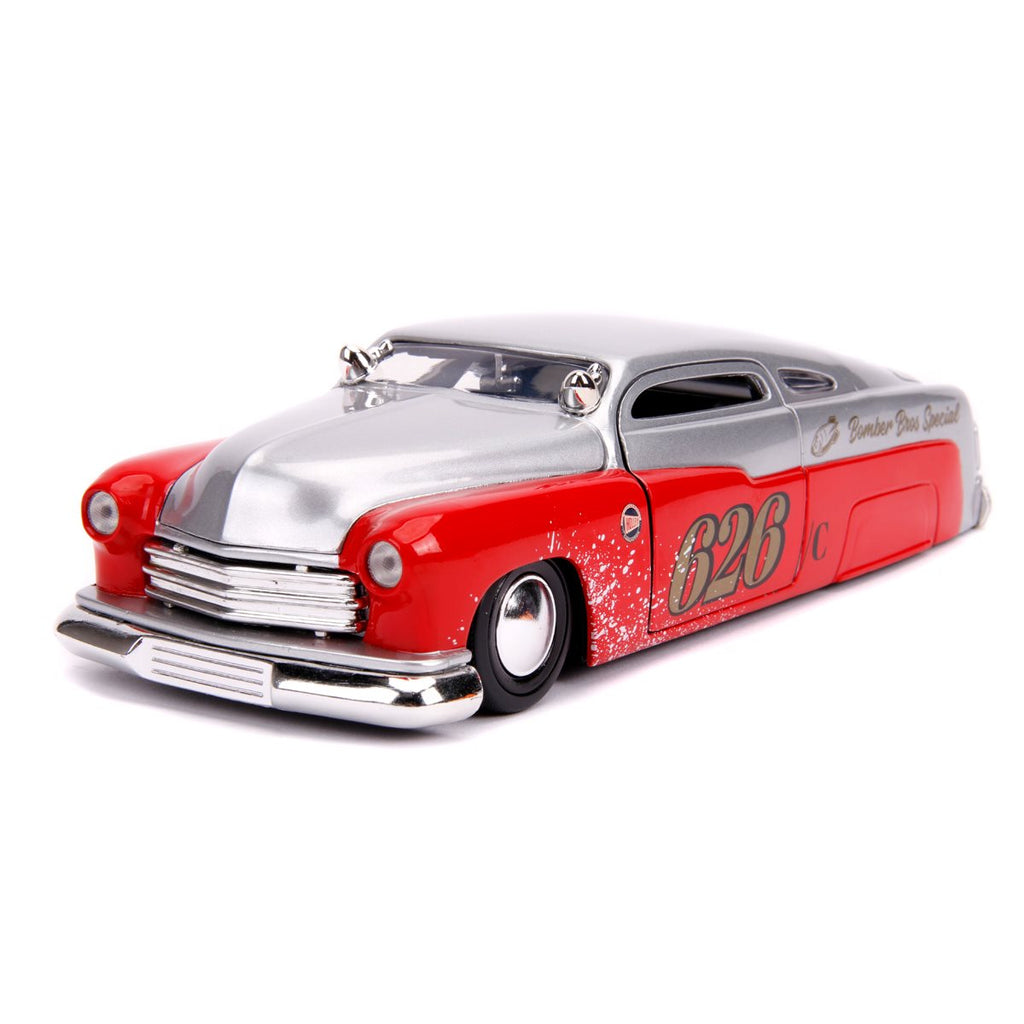 Bigtime Muscle 1951 Mercury Coupe Red and Silver 1:24 Scale Die-Cast Metal Vehicle