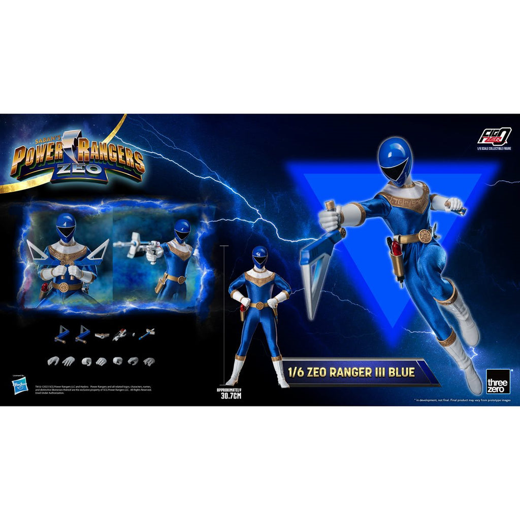 Power Rangers Zeo Blue Zeo Ranger III FigZero 1:6 Scale Action Figure