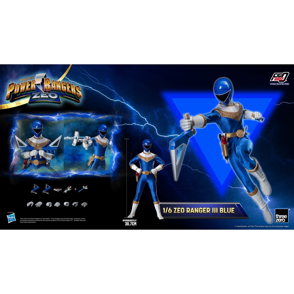 Power Rangers Zeo Blue Zeo Ranger III FigZero 1:6 Scale Action Figure