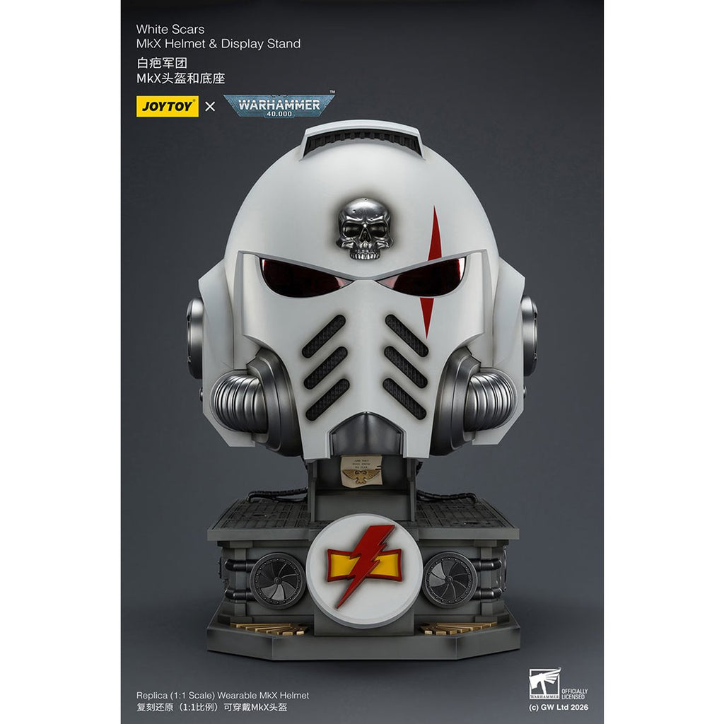 Joy Toy Warhammer 40,000 White Scars MKX 1:1 Scale Roleplay Helmet Prop Replica with Stand