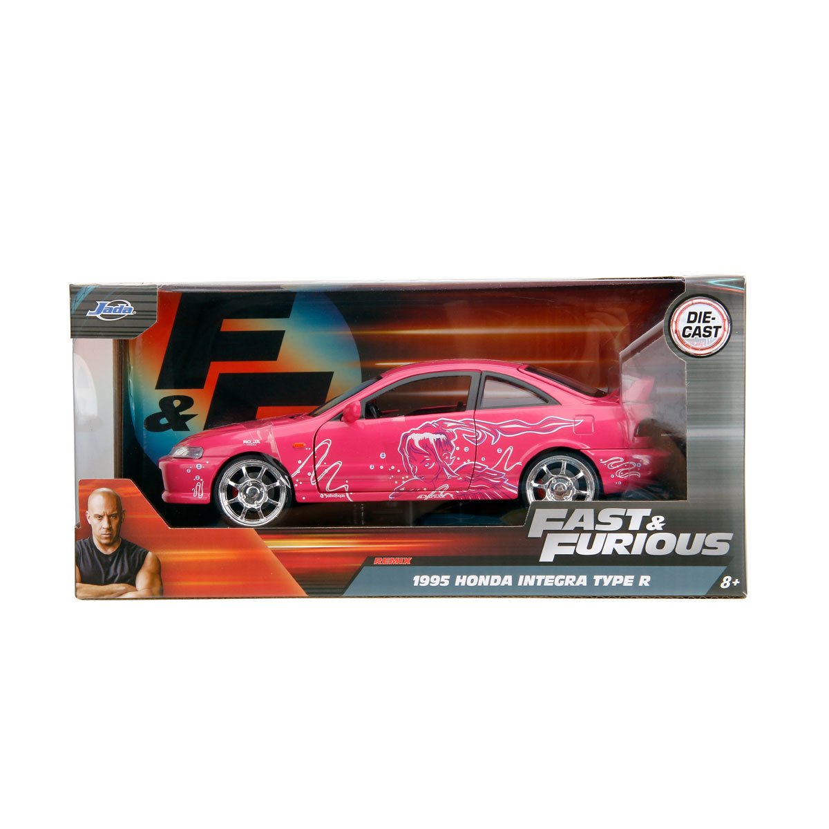 Fast and Furious 1995 Honda Integra Type R Suki's Pink Design 1:24 Scale Die-Cast Metal Vehicle