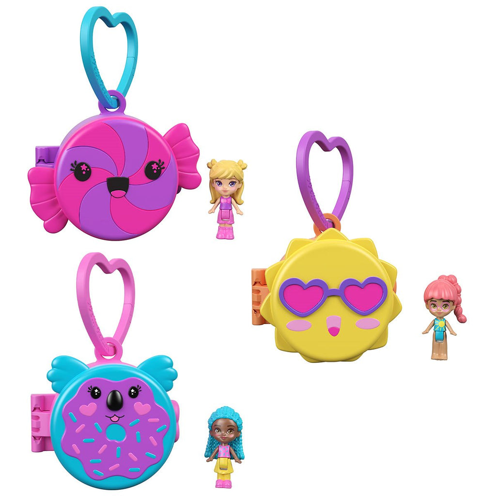 Polly Pocket Impulse Micro Doll Mini-Figure Key Chain Case of 4