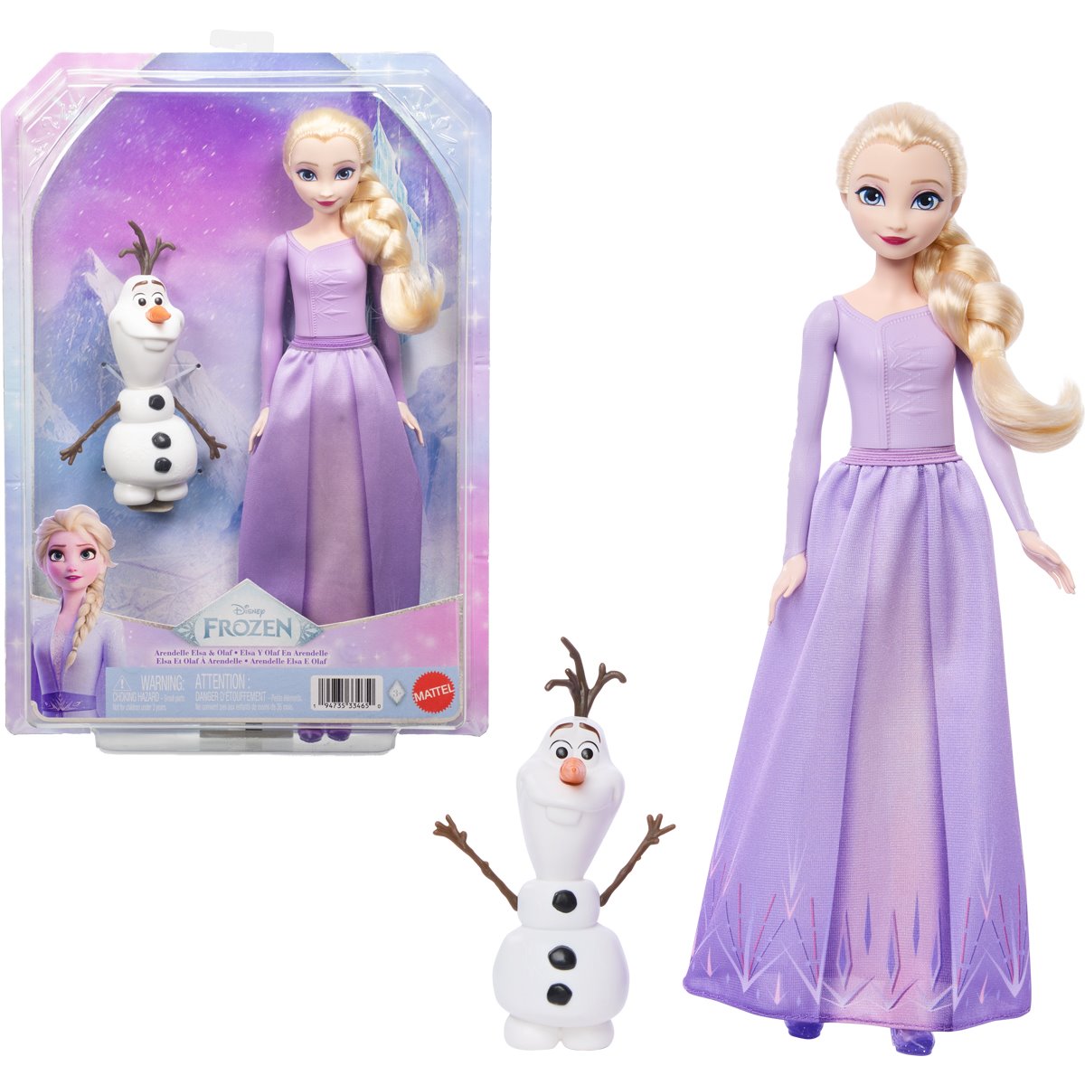 Disney Frozen Arendelle Elsa and Olaf Doll and Figure