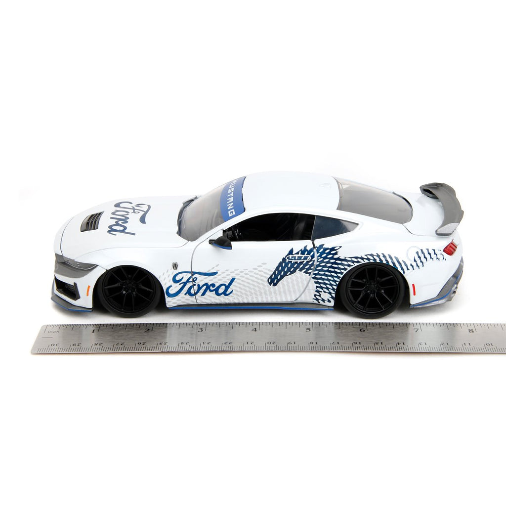 Bigtime Muscle 2024 Ford Mustang Dark Horse Glossy White 1:24 Scale Die-Cast Metal Vehicle