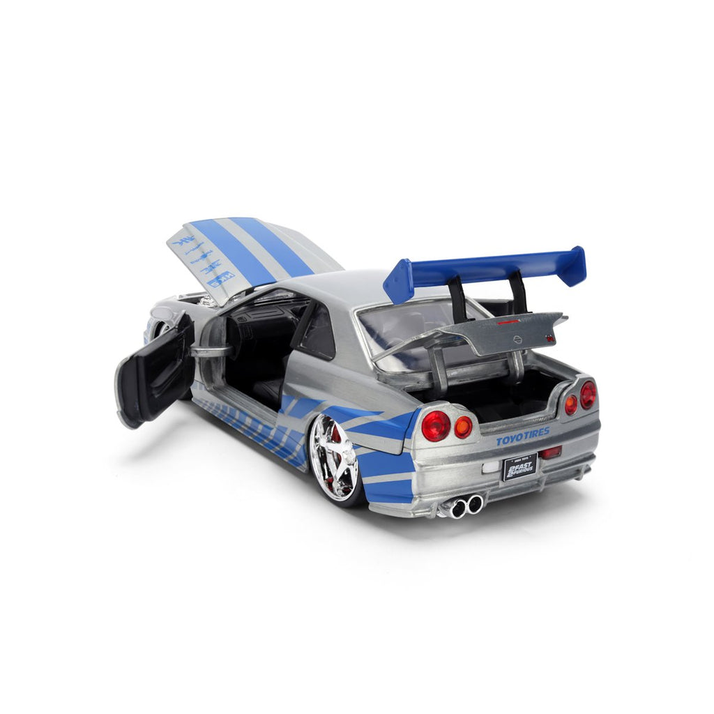 Fast and the Furious 25th Anniversary Brian's Nissan Skyline GT-R R34 1:24 Scale Die-Cast Metal Vehicle