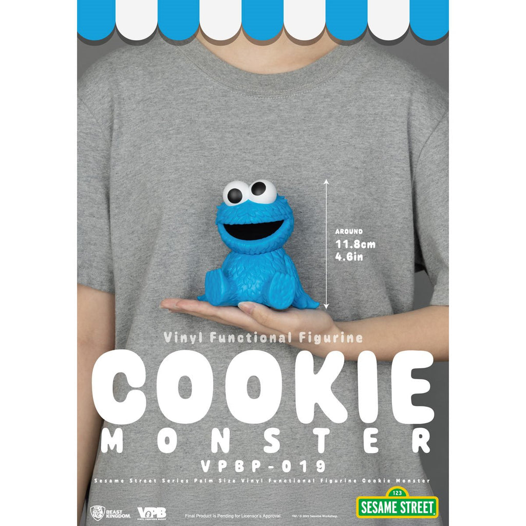 Sesame Street Series Cookie Monster VPBP-019 Palm Size Vinyl Functional Piggy Bank