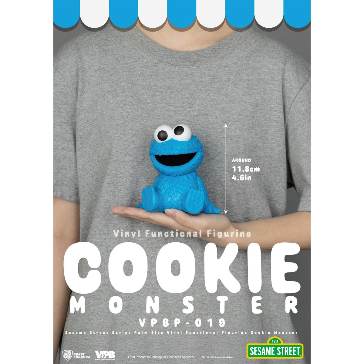 Sesame Street Series Cookie Monster VPBP-019 Palm Size Vinyl Functional Piggy Bank