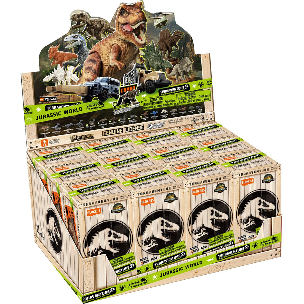 Jurassic World Terraventure Surprise Wave 1 Dinosaur Capture Operation Blind Box Model Kit Display of 12