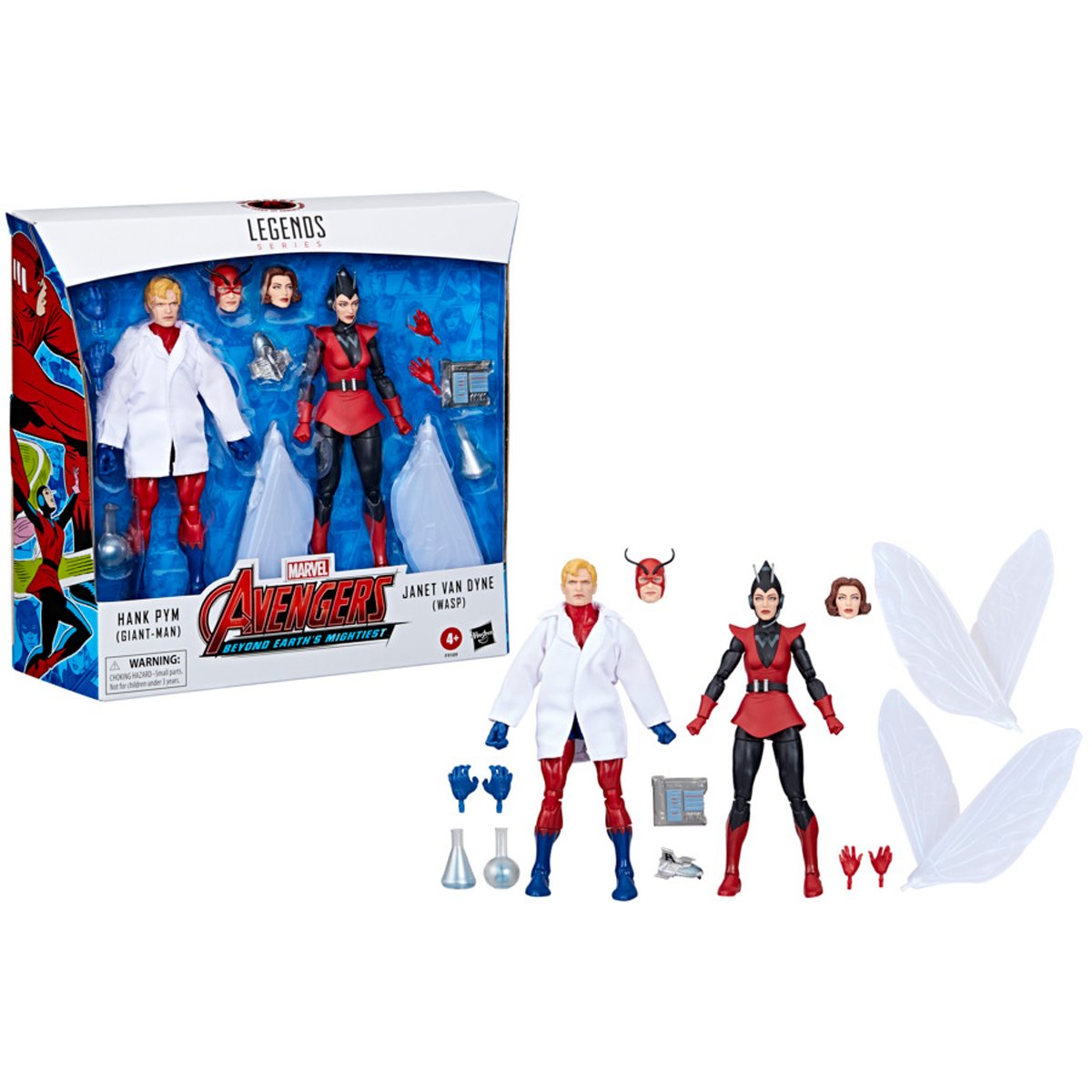 Avengers Marvel Legends Series Hank Pym (Giant-Man) and Janet Van Dyne (Wasp) 6-Inch Action Figure 2-Pack