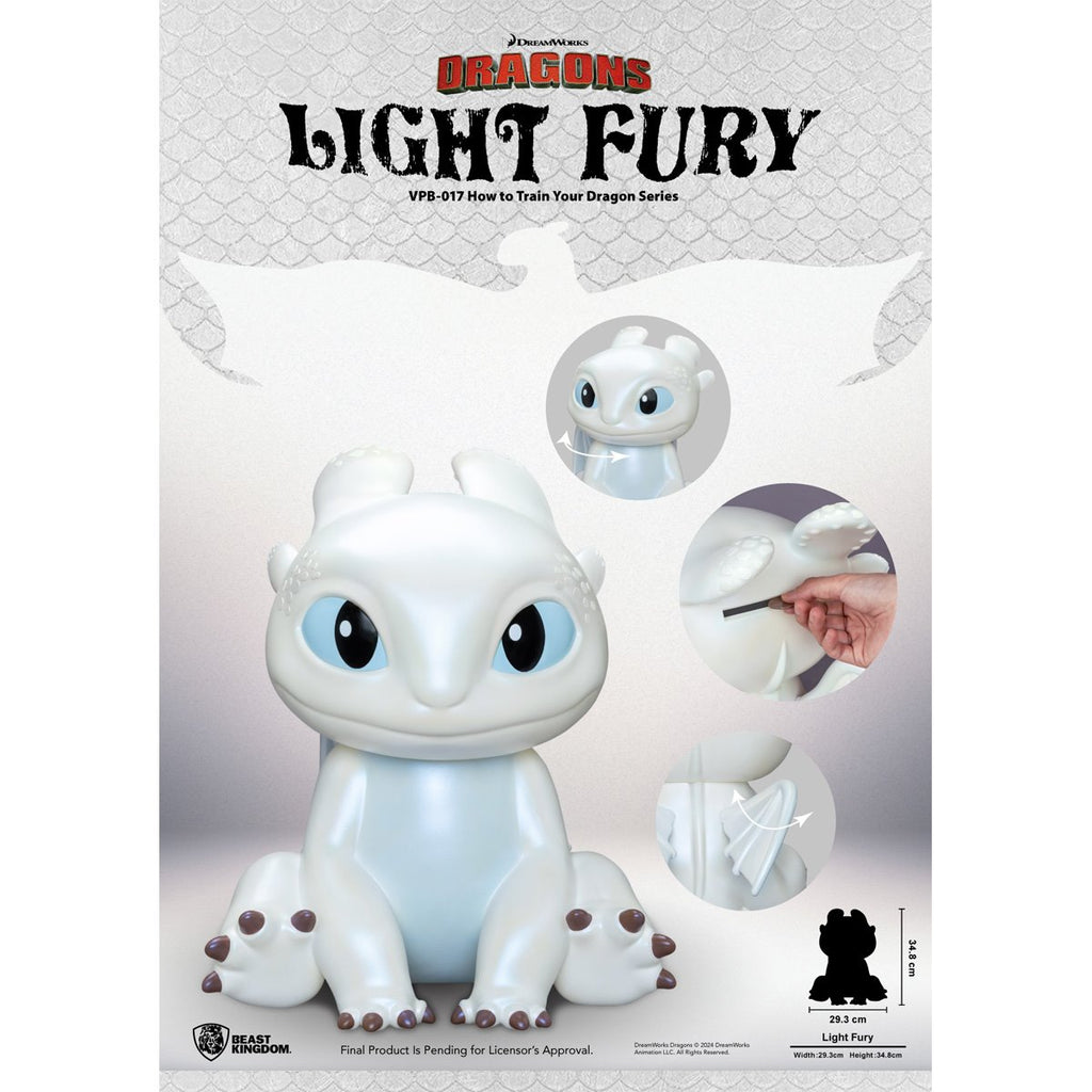 How to Train Your Dragon Light Fury VPB-017 Large Vinyl Piggy Bank