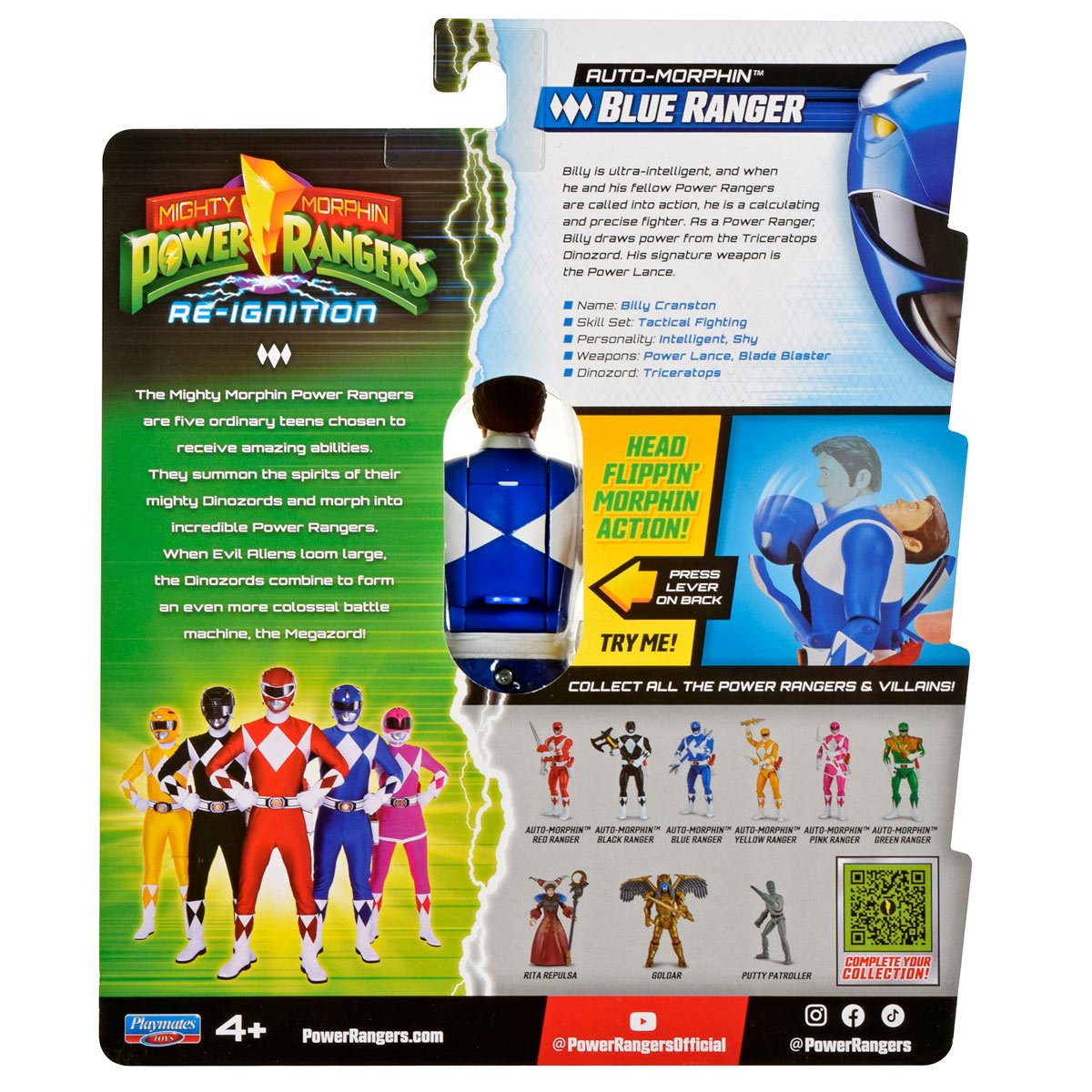 Mighty Morphin Power Rangers: Re-Ignition Auto Morphin Blue Ranger Action Figure
