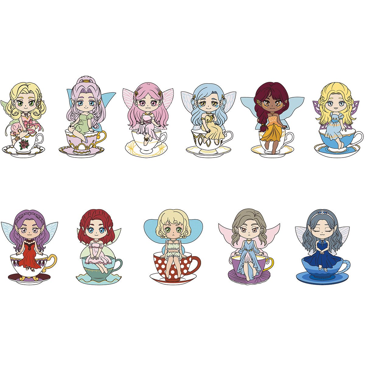 Tea Cup Fairies 3D Foam Bag Clip Random 6-Pack